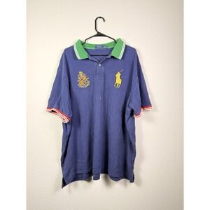 Polo Ralph Lauren Shirt Men's Size 3XB Blue Big Pony Crest Rugby Golf Red Green